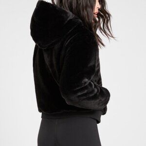 Athleta Black Faux Fur Ritual Jacket - M